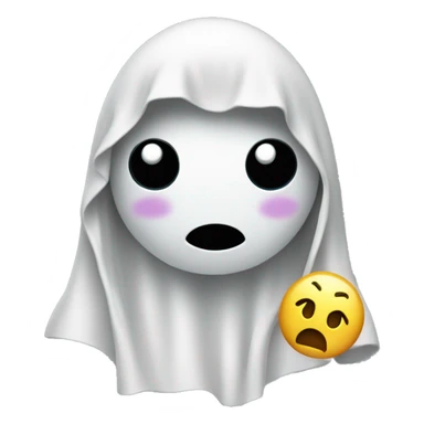 ghost wearing a crop top and holding an emoji sticker