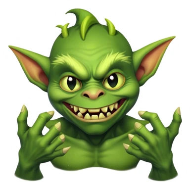 Mischievous, evil goblin creepy rubbing hands together sticker