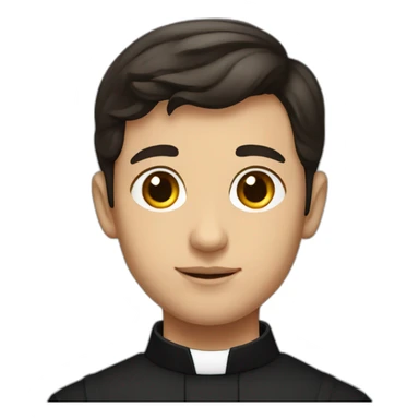 Young catholic priest with dark hair  sticker