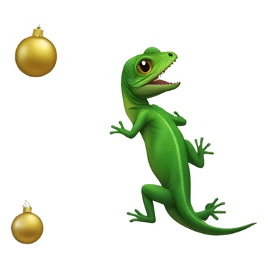 lizard coming out of christmas tree sticker