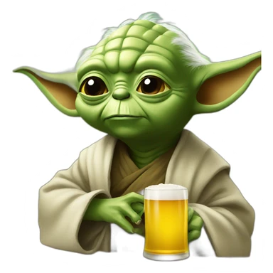 Yoda drink a beer sticker