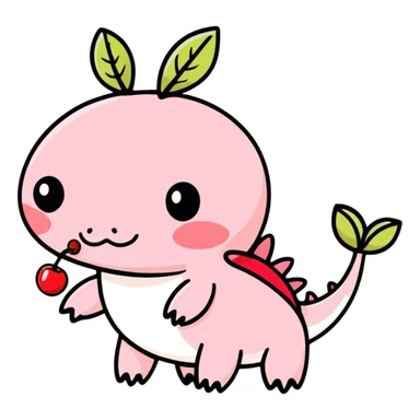 axolotl with cherries  sticker