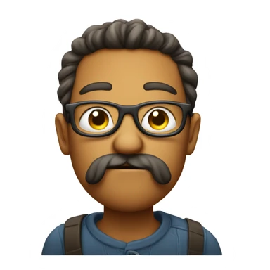 nerd emoji shushing with finger over mouth sticker