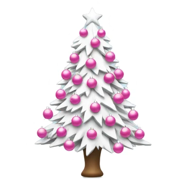 White Christmas tree with pink ornaments sticker
