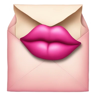 Pink love letter with a lipstick kiss  sticker