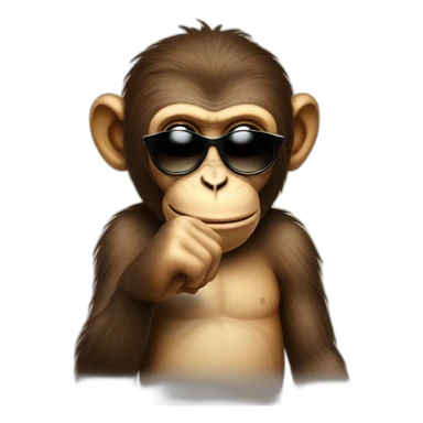 Monkey that makes a middle finger with sunglasses sticker