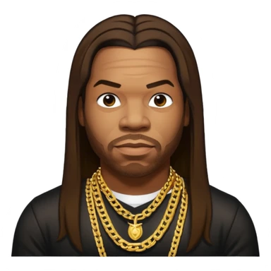 Busta Rhymes with dark brown long hair  sticker