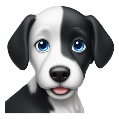 Black & white dog with blue eyes sticker