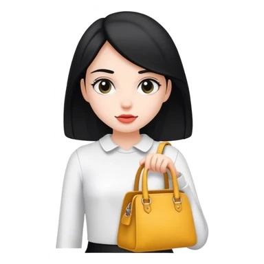 Girl with bag guess white-black colour sticker