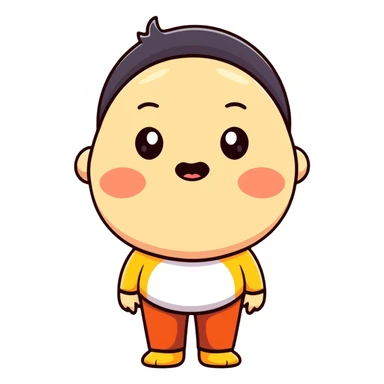 person with bulging eyes, puffed cheeks, hands on neck, cartoonish, funny expression, slapstick style sticker