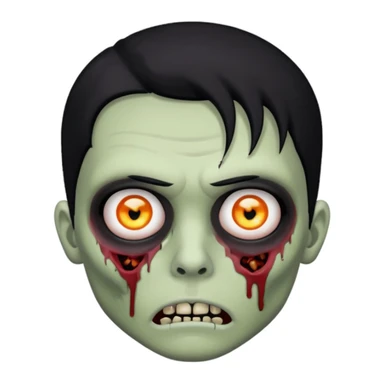 zombie, trapstar, Black hair black eyebrow sticker