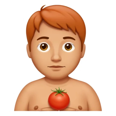 pregnant man with tomato belly sticker