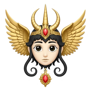 holy saint emblem with black wings with horn sticker