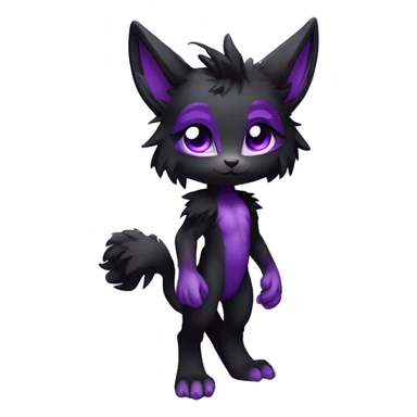 Anthro-Edgy-Cool-Black-Purple-Contrast-Colors-Fantasy-Fur-Sona-Chibi-Shiny-Fakémon-Hybrid full body sticker