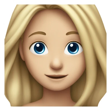 smiling girl with long hair and blue eyes sticker