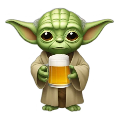 Yoda qui bois une biere sticker