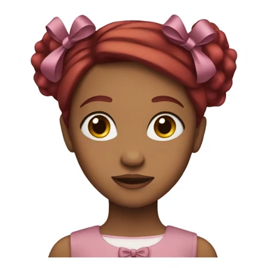 girl with straight burgundy hair and bows sticker