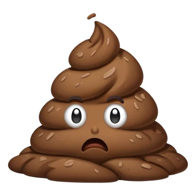 Frowning poop sticker