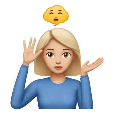 decision gesture women hand on  top of the head sticker