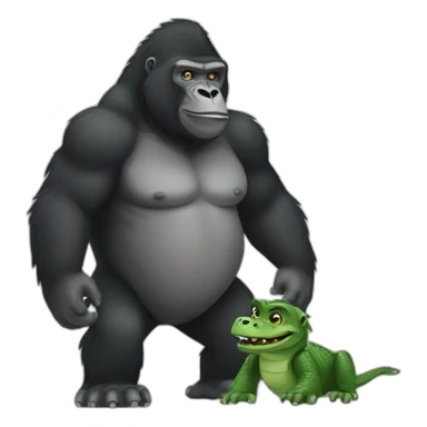 Gorilla and crocodile sticker