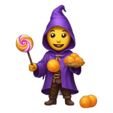 Sorcière avec des bonbons sticker