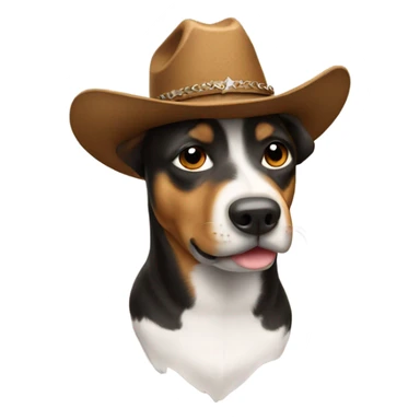 Dog wearing a cowboy hat  sticker