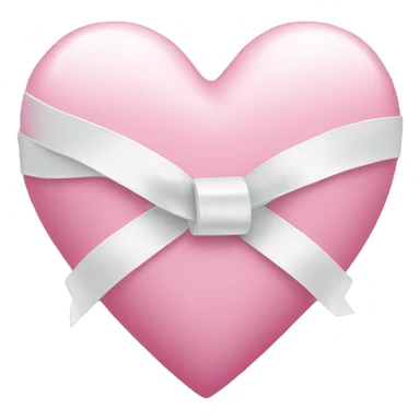 Pink heart with a white ribbon sticker