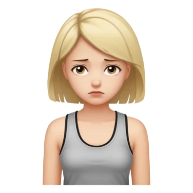 Mutsuz kız üstünde askılı kıyafet olan sticker