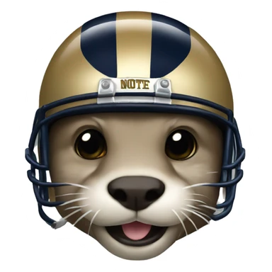 Otter wearing Notre dame helmet sticker