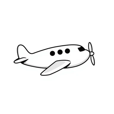 airplane, hand drawn doodle style sticker