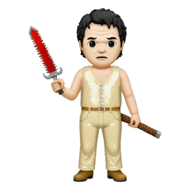 Leatherface with ivory sequin outfit sticker