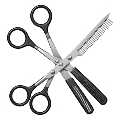barber shop, scissors & comb. sticker