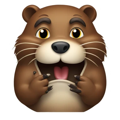 Scared beaver with hands near the mouth sticker
