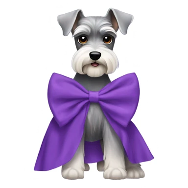 two schnauzers with purple dresses and bows sticker