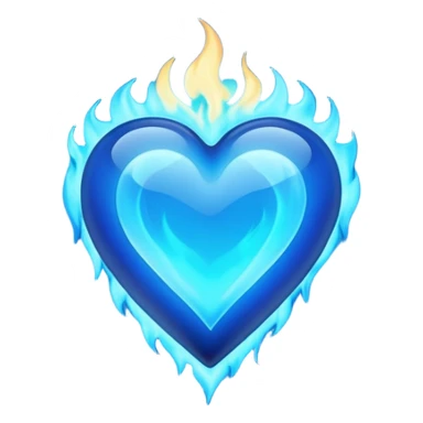 cuore blu con le fiamme blu sticker