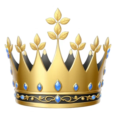 eine schwarze krone mit ein wenigen verzirten goldblätter  sticker