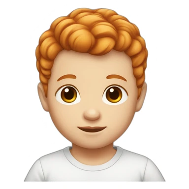 Ginger head baby boy with dark brown eyes box hair sticker