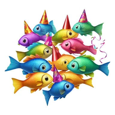 Fish partying  sticker