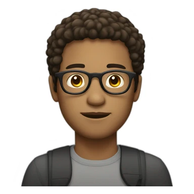 man with laptop in front, round glasses, light skin and dark brown hair sticker