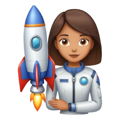 Girl with rocketship sticker