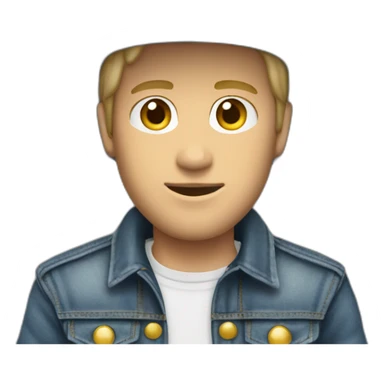 cool cowboy in denim jacket average body white skinned sticker