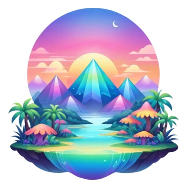 divine complex gradients aesthetic-scenery-Fakémon-creature sticker