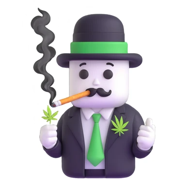 marshmallow gangster smoking weed sticker