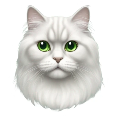 White and gray Persian cat with green eyes sticker
