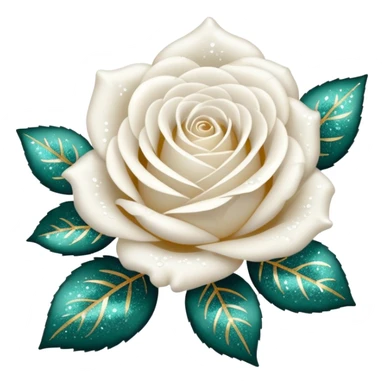 Glitter White Roses sticker