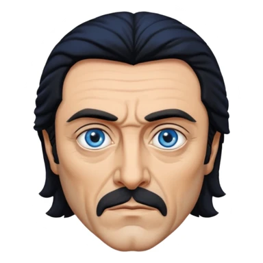 Ian McShane with blue eyes, black hair sticker