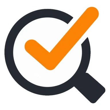 Quality Assurance logo with checkmark and magnifying glass sticker