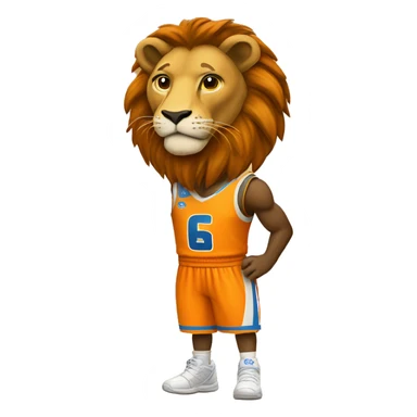 Lion with SU basketball uniform on sticker