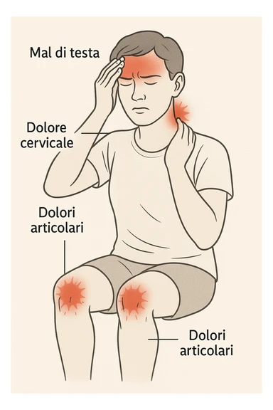 mal di testa cervicali dolori articolari in italiano sticker