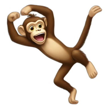 monkey somersaulting sticker